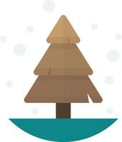 Kerstmis boom en sneeuw illustratie in minimaal stijl vector
