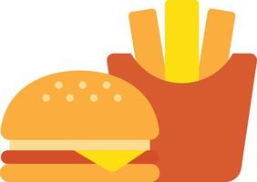 Hamburger en Frans Patat illustratie in minimaal stijl vector