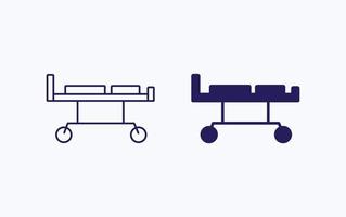 brancard bed illustratie icoon vector