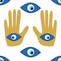 onheil oog naadloos patroon. magie, hekserij, occult symbool, lijn kunst verzameling. hamsa oog, magisch oog, decor element vector