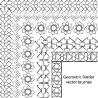 grens vector patroon borstel reeks in naadloos keltisch en meetkundig elementen