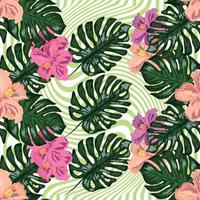 bloemen exotisch tropisch naadloos patroon keerkring hawaiiaans behang. botanisch afdrukken. modern bloemen achtergrond. vector