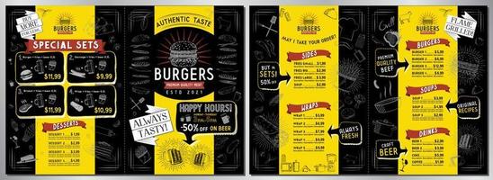hamburger bar menu sjabloon vector