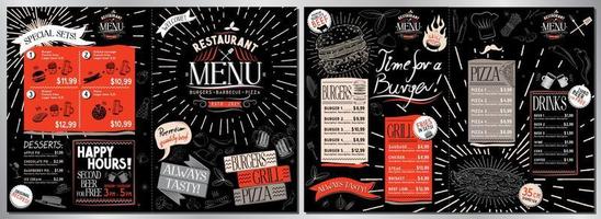 rooster restaurant menu kaart vector