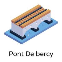 isometrische bewerkbare icoon van brug vector