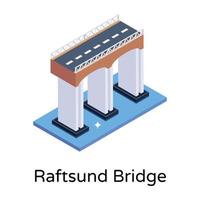 isometrische bewerkbare icoon van brug vector