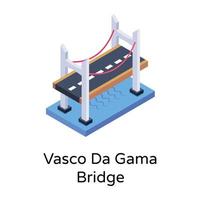 isometrische bewerkbare icoon van brug vector