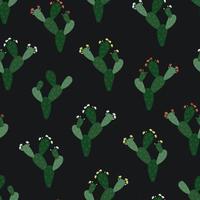 vector naadloos patroon met cactussen. woestijn planten, bloeiend vetplanten. structuur met groen cactus.