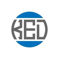 ked brief logo ontwerp Aan wit achtergrond. ked creatief initialen cirkel logo concept. ked brief ontwerp. vector