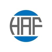 haf brief logo ontwerp Aan wit achtergrond. haf creatief initialen cirkel logo concept. haf brief ontwerp. vector