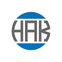 hak brief logo ontwerp Aan wit achtergrond. hak creatief initialen cirkel logo concept. hak brief ontwerp. vector