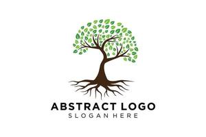 groen boom logo ontwerp natuurlijk en abstract blad. vector