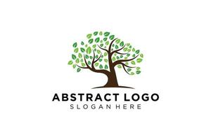 groen boom logo ontwerp natuurlijk en abstract blad. vector