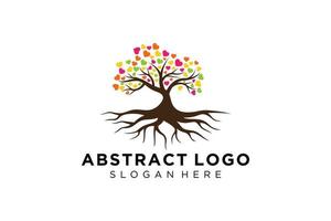 groen boom logo ontwerp natuurlijk en abstract blad. vector