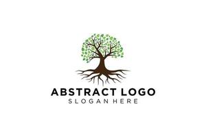 groen boom logo ontwerp natuurlijk en abstract blad. vector