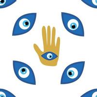 onheil oog naadloos patroon. magie, hekserij, occult symbool, lijn kunst verzameling. hamsa oog, magisch oog, decor element vector