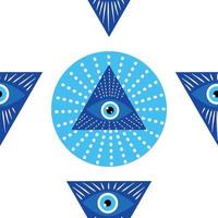 mandala Grieks onheil oog symbool van bescherming, blauw Turks vector