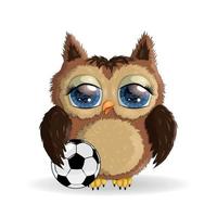 een mooi uil is spelen met een voetbal bal. uil is een voetbal speler vector