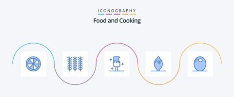 voedsel blauw 5 icoon pak inclusief groente. voedsel. voedsel. vulling. fruit vector
