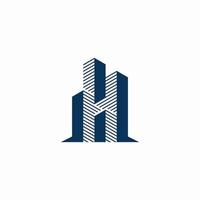 gebouw brief h vorm logo vector