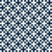 naadloos patroon vector van meetkundig kruis plein patroon met kleur wit en blauw marine kleur. achtergrond ontwerp in minimaal concept voor kleding stof kleding patroon , decoratie of behang.