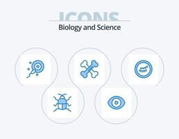 biologie blauw icoon pak 5 icoon ontwerp. . oog. bevruchting. wetenschap. botten vector