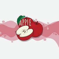 rood appel sjabloon in tekenfilm ontwerp met appel tekst voor sap reclame sjabloon ontwerp vector