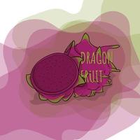 rijp draak fruit in Purper kleur met tekenfilm ontwerp voor fruit reclame sjabloon vector