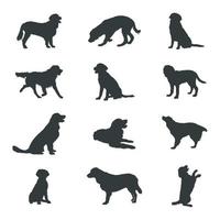 gouden retriever hond silhouetten vector