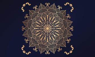 luxe mandala achtergrondontwerp met gouden arabesk patroon Arabische islamitische Oost-stijl. decoratief mandala-ontwerp om af te drukken, poster, omslag, brochure, flyer, banner. vector