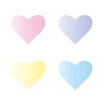vier pastel harten Aan een wit achtergrond vector