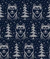 gebreid Kerstmis en nieuw jaar patroon in wolven. wol breiwerk trui ontwerp. behang omhulsel papier textiel afdrukken. eps 10 vector