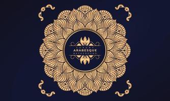 luxe mandala achtergrondontwerp met gouden arabesk patroon Arabische islamitische Oost-stijl. decoratief mandala-ontwerp om af te drukken, poster, omslag, brochure, flyer, banner. vector