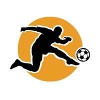 voetbal speler in actie silhouet vector