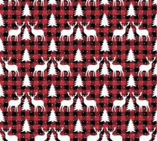 buffel plaid Kerstmis rinkelen klokken Aan de achtergrond van de muziek- bladzijde. feestelijk naadloos patroon. vector illustratie.