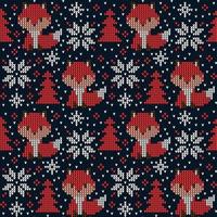 gebreid Kerstmis en nieuw jaar patroon in vos. wol breiwerk trui ontwerp. behang omhulsel papier textiel afdrukken. eps 10 vector