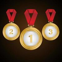 1e, 2e, 3e sport- prijzen drie medailles. vector illustratie