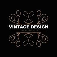 retro wijnoogst ontwerp, luxueus minimalistische vector ornament logo, met mandala en batik stijl, Product merk illustratie, uitnodiging, banier, mode