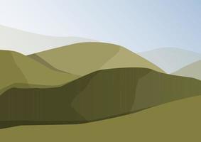 Scandinavisch landschap met groen heuvels vector