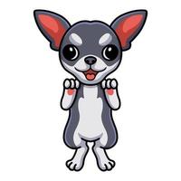 schattig chihuahua hond tekenfilm staand vector