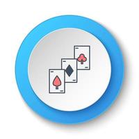 ronde knop voor web icoon. kaarten, poker, casino, retro. knop banier ronde, insigne koppel voor toepassing illustratie Aan wit achtergrond vector