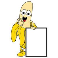 schattig banaan tekenfilm grafisch vector