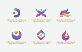 3d vector abstract logo verzameling