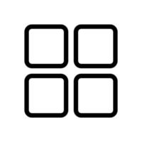 2x2 rooster vierkanten, menu, categorie icoon in lijn stijl ontwerp geïsoleerd Aan wit achtergrond. bewerkbare hartinfarct. vector