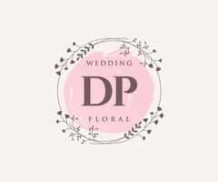 dp initialen brief bruiloft monogram logos sjabloon, hand- getrokken modern minimalistisch en bloemen Sjablonen voor uitnodiging kaarten, opslaan de datum, elegant identiteit. vector