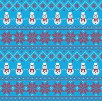 gebreid Kerstmis en nieuw jaar patroon in sneeuwmannen. wol breiwerk trui ontwerp. behang omhulsel papier textiel afdrukken. eps 10 vector