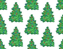 vector naadloos vlak patroon met pictogrammen van gelukkig nieuwjaar en kerstdag