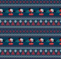 gebreid Kerstmis en nieuw jaar patroon in goudvink. wol breiwerk trui ontwerp. behang omhulsel papier textiel afdrukken. eps 10 vector