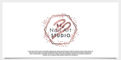 nagel kunst studio logo ontwerp illustratie vector