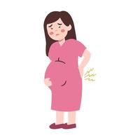 zwanger vrouw met rugpijn vector